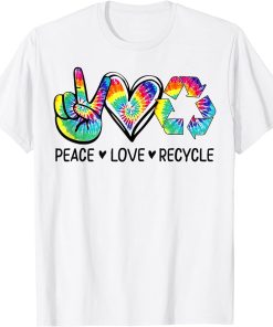 Peace Love Earth Day Tie Dye Hippie Funny Kids Women Love T-Shirt