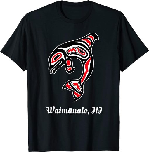 Native Waimanalo Hawaii Red Orca Killer Whale T-Shirt