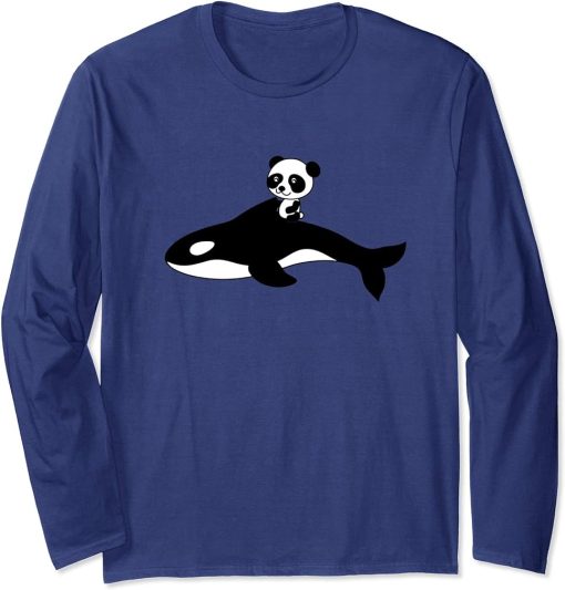 Orca Killer Whale Panda Bear Baby Gift Long Sleeve T-Shirt